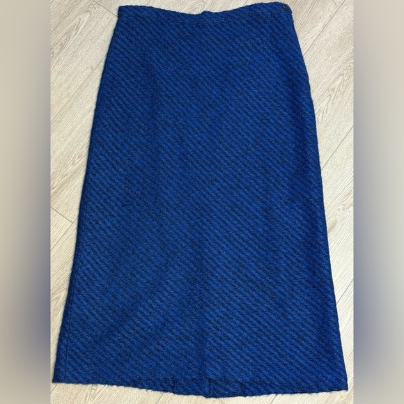 Franck Oilvier Dresses & Skirts - Vintage Franck Olivier Paris Eclectic Blue Women's Wool Mohair Skirt Retro Sz.M